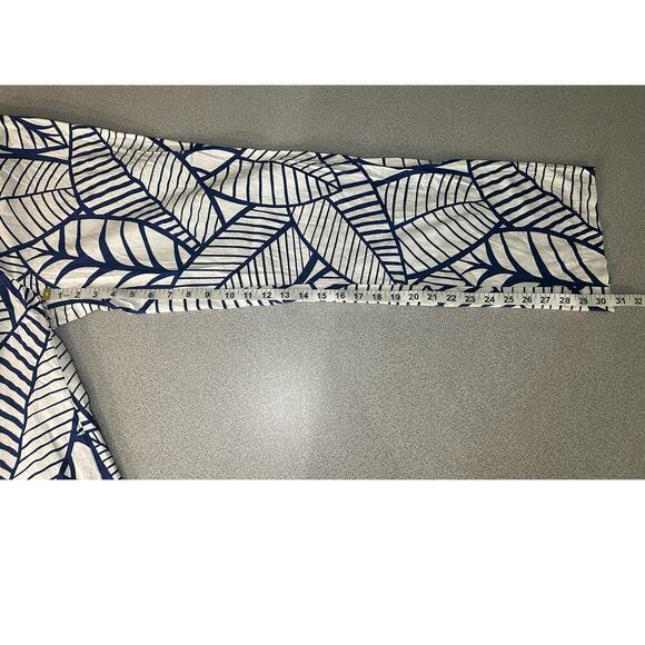 J McLaughlin Sz 10 Tropical‎ Palm Leaf Pants stretch Coastal Aloha Made in USA - Picture 8 of 9